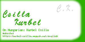 csilla kurbel business card